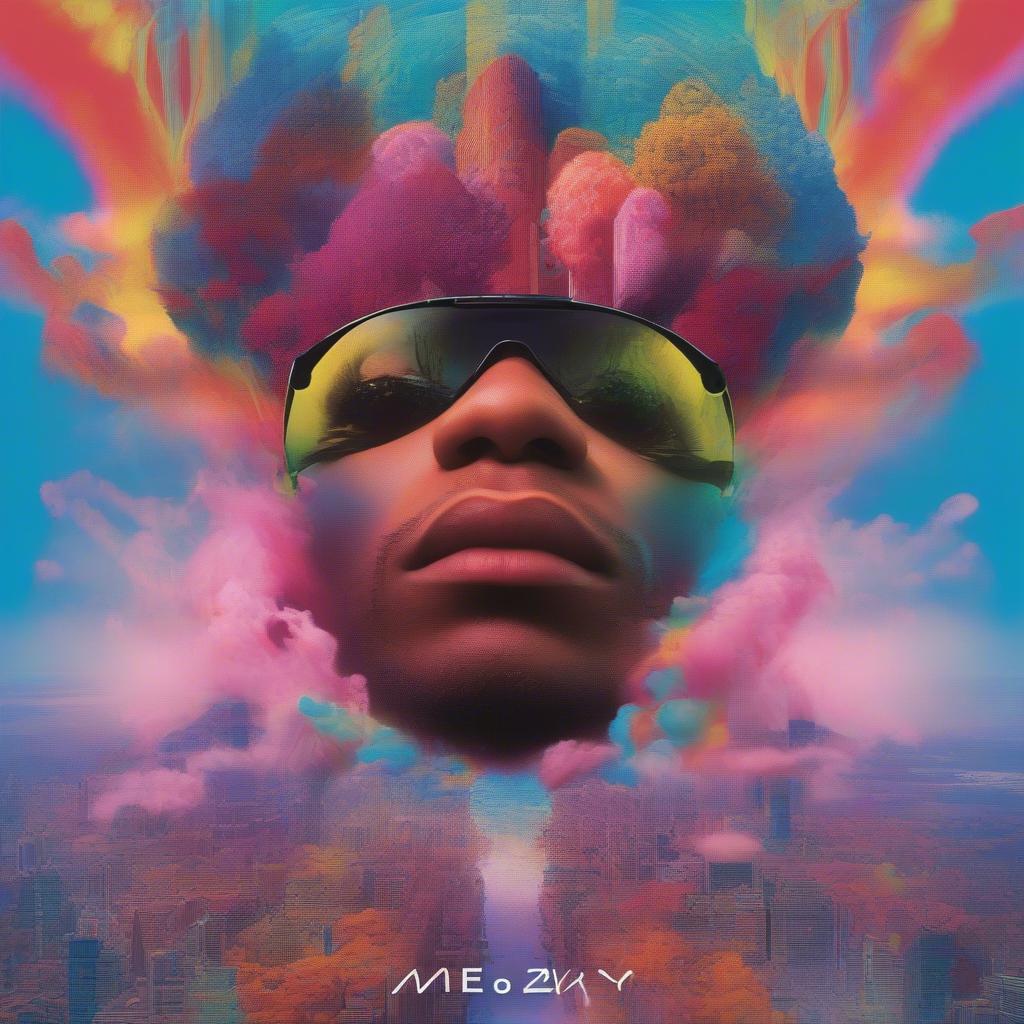 The album art for "Up 2 Më," featuring Yeat's signature futuristic aesthetic and visual motifs.